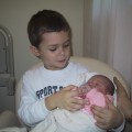 Emma appena nata con Lorenzo